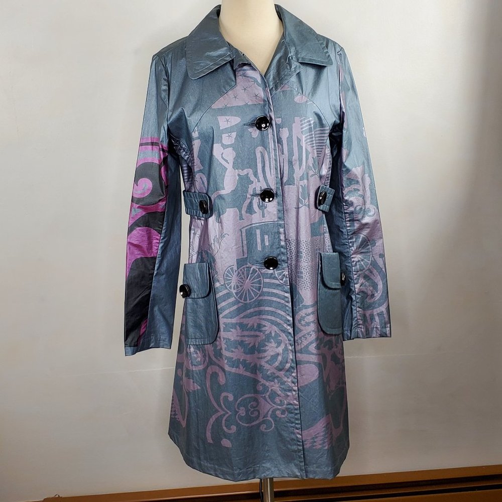 CUSTO BARCELONA Metallic Print Coat 8 EUC